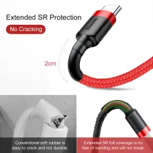 Кабель Baseus Cafule Cable USB to Type-C QC3.0 2A 2m Червоний