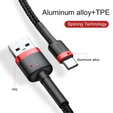 Кабель Baseus Cafule Cable USB to Type-C QC3.0 3A 1m Чорно-Червоний