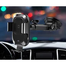 Бездротовий зарядний пристрій Baseus Smart Vehicle Bracket Sucker з технологією Qi 10W Чорний