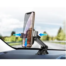 Бездротовий зарядний пристрій Baseus Smart Vehicle Bracket Sucker з технологією Qi 10W Чорний