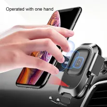 Бездротовий зарядний пристрій Baseus Smart Vehicle Bracket Sucker з технологією Qi 10W Чорний