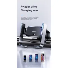 Автотримач для телефону Baseus Mini Electric Car в повітропровід автоматичний Сріблястий