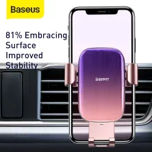 Автодержатель для телефона Baseus Glaze Gravity Car в воздуховод Розовый