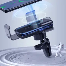 Беспроводное автомобильное зарядное устройство Baseus Explore 2in1 с технологией Qi 15W 2A Черный