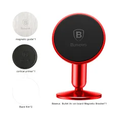 Автодержатель для телефона магнитный Baseus Bullet Magnetic на торпедо Красный