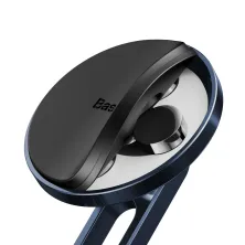 Автотримач для телефону магнітний Baseus Hollow Magnetic з тримачем для дроту на торпедо Синій