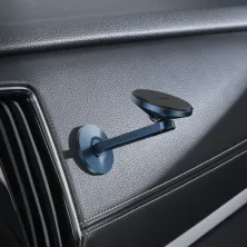 Автотримач для телефону магнітний Baseus Hollow Magnetic з тримачем для дроту на торпедо Синій