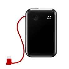 УМБ Baseus Mini S 10000mAh 15W 3A з технологією QC3.0 + PD3.0 і iP кабелем Чорний