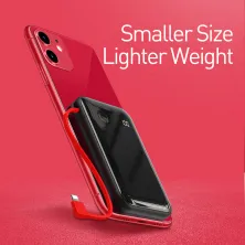 УМБ Baseus Mini S 10000mAh 15W 3A з технологією QC3.0 + PD3.0 і iP кабелем Чорний