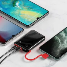 УМБ Baseus Mini S 10000mAh 15W 3A з технологією QC3.0 + PD3.0 і iP кабелем Чорний