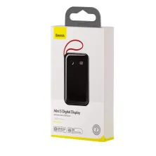 УМБ Baseus Mini S 10000mAh 15W 3A з технологією QC3.0 + PD3.0 і iP кабелем Чорний