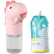 Сенсорний дозатор для пінного мила Baseus MiniDinos 300 мл та Мило-піна для рук Baseus Elf 300 мл Рожевий