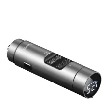 FM-трансмиттер Baseus Energy Column 2в1 MP3 Car Charger Bluetooth 5.0 2USB (3.1A) 15W Серебристый