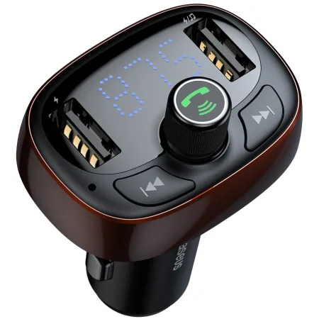 Автомобільний зарядний пристрій Baseus T-Typed MP3 Car Charger S-09 2USB 3.4A Коричневий