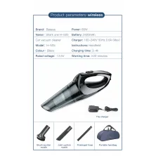 Акумуляторний пилосос Baseus Shark One H-505 Vacuum Cleaner 65 Вт 2400 мАг 4000 Па Чорний