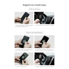 Автодержатель для телефона магнитный Baseus Magnetic Air Vent в воздуховод с держателем для провода Черный