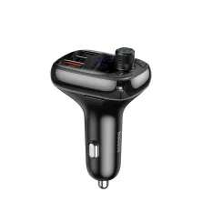 FM-трансмиттер Baseus T-Typed MP3 Car Charger S-13 Bluetooth 5.0 2USB(3.4A) + 1Type-C(5А) QC3.0 / QC4.0 36W Черный