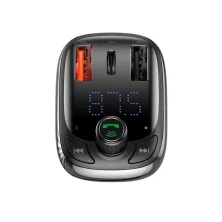 FM-трансмиттер Baseus T-Typed MP3 Car Charger S-13 Bluetooth 5.0 2USB(3.4A) + 1Type-C(5А) QC3.0 / QC4.0 36W Черный