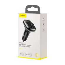 FM-трансмиттер Baseus T-Typed MP3 Car Charger S-13 Bluetooth 5.0 2USB(3.4A) + 1Type-C(5А) QC3.0 / QC4.0 36W Черный