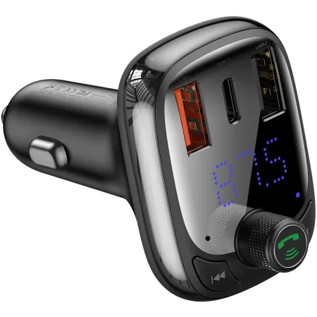 FM-трансмиттер Baseus T-Typed MP3 Car Charger S-13 Bluetooth 5.0 2USB(3.4A) + 1Type-C(5А) QC3.0 / QC4.0 36W Черный
