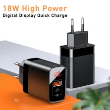 Мережевий зарядний пристрій Baseus Mirror Lake PPS QC3.0+PD3.0 18W USB+Type-C 3A Чорний