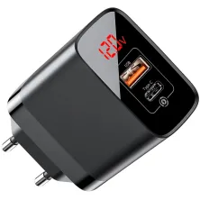 Мережевий зарядний пристрій Baseus Mirror Lake PPS QC3.0+PD3.0 18W USB+Type-C 3A Чорний