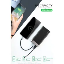 УМБ Baseus Parallel 20000mAh 18W з технологією QC3.0 + PD Чорний