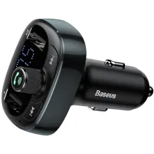 FM-трансмітер Baseus T-Typed MP3 Car Charger S-09 2USB 3.4A Сріблястий (CCALL-TM0A)