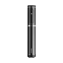 Селфи-монопод Baseus Fully Folding 2in1 с функцией штатива и пультом Bluetooth Черно-Серебристый