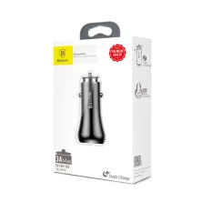 Автомобільний зарядний пристрій Baseus Gentry QC 3.0 25W 2USB 3A Чорний (CCALL-GC01)