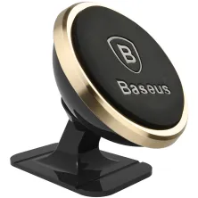 Автотримач для телефону магнітний Baseus 360-degree Rotation Magnetic Mount на торпедо Золотистий