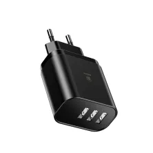 Мережевий зарядний пристрій Baseus Mirror Travel Digital Display 3USB 3.4A Чорний