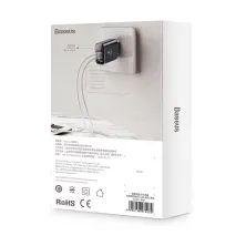 Мережевий зарядний пристрій Baseus Mirror Travel Digital Display 3USB 3.4A Чорний