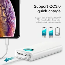 УМБ Baseus Amblight 20000mAh 18W з технологією QC3.0 + PD3.0 Білий