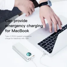УМБ Baseus Amblight 20000mAh 18W з технологією QC3.0 + PD3.0 Білий