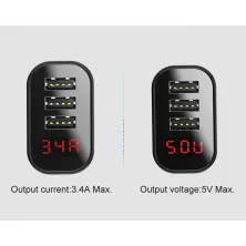 Мережевий зарядний пристрій Baseus Mirror Travel Digital Display 3USB 3.4A Білий