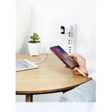 Мережевий зарядний пристрій Baseus Mirror Travel Digital Display 3USB 3.4A Білий