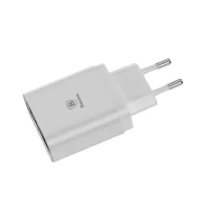 Мережевий зарядний пристрій Baseus Mirror Travel Digital Display 3USB 3.4A Білий