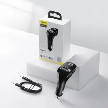 Bluetooth Baseus Streamer AUX/FM MP3 WAV авто адаптер ресивер магнитолы 2USB(3A) Черный