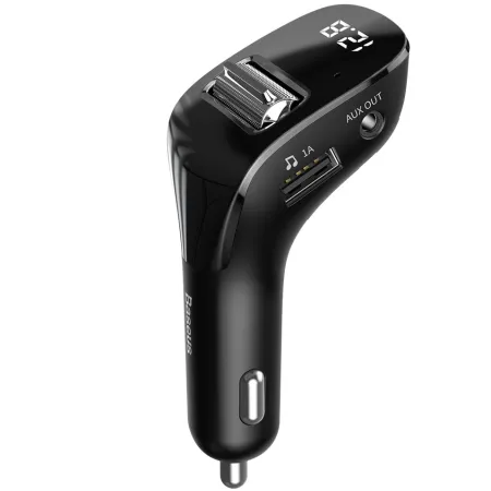 Bluetooth Baseus Streamer AUX/FM MP3 WAV авто адаптер ресивер магнитолы 2USB(3A) Черный