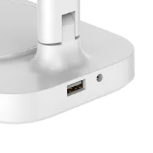 Настільна лампа Baseus LED 3in1 з бездротовою зарядкою з технологією Qi 10W MAX та USB Білий