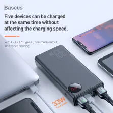 УМБ Baseus Mulight 30000mAh 33W з технологією QC3.0 + PD3.0 Чорний