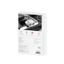 Автомобильное зарядное устройство Baseus High Efficiency 2 USB 3.1A + 2 Прикуривателя 80W Серебристый