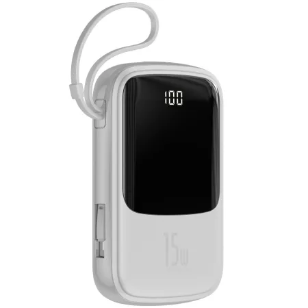 УМБ Baseus Q Pow 10000mAh 15W 3A з технологією QC3.0 + PD3.0 і iP кабелем Білий