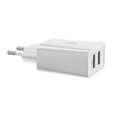 Сетевое зарядное устройство Baseus Speed Mini QC Dual U QC3.0 18W 2USB 3A Белый
