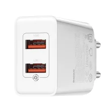Сетевое зарядное устройство Baseus Speed Mini QC Dual U QC3.0 18W 2USB 3A Белый