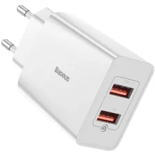 Сетевое зарядное устройство Baseus Speed Mini QC Dual U QC3.0 18W 2USB 3A Белый