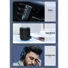 Bluetooth AUX аудиоадаптер Baseus AUX MP3 WAV авто адаптер ресивер магнитолы Черный