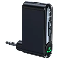 Bluetooth AUX аудіоадаптер Baseus AUX MP3 WAV авто адаптер ресивер магнітоли Чорний