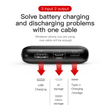 УМБ Baseus Mini Q 20000mAh 15W 3A з технологією PD Чорний